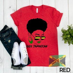 100% Jamaican Woman Shirt, Jamaican Tshirt